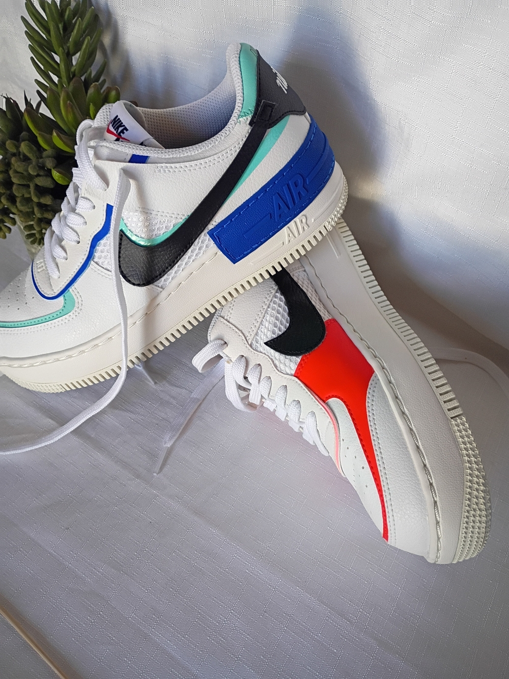 Nike Air Force 1 Low White Multicolor Accent Sneakers Size 8 - Picture 13 of 14